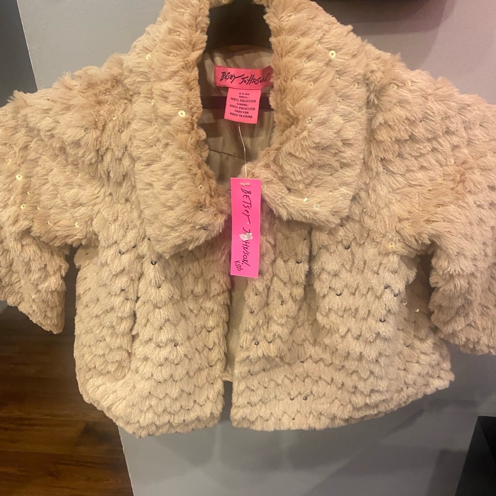 Betsy Johnson fur coat NWT